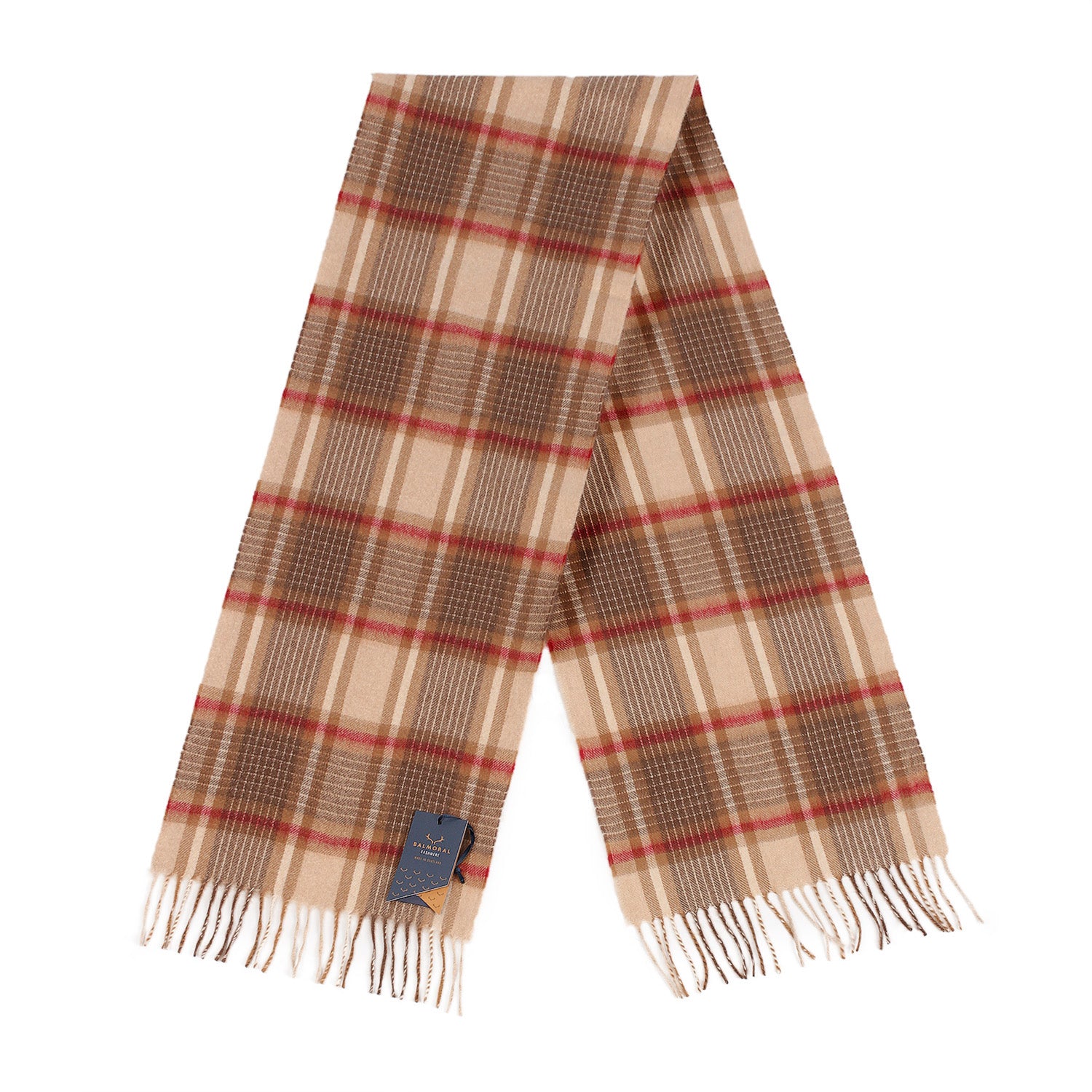 Balmoral 100% Cashmere Woven Scarf Natural Brown – Tartan Weaving Mill