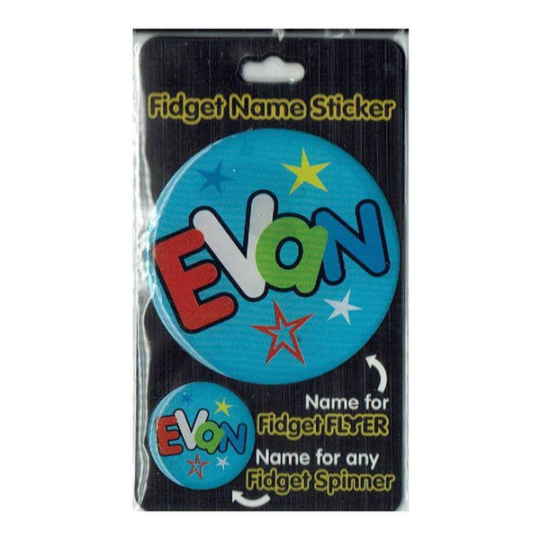 Fidget Flyer Name Stickers Evan