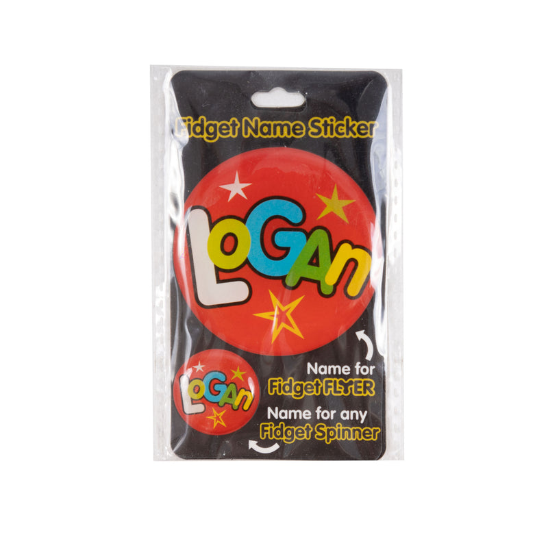 Fidget Flyer Name Stickers Logan