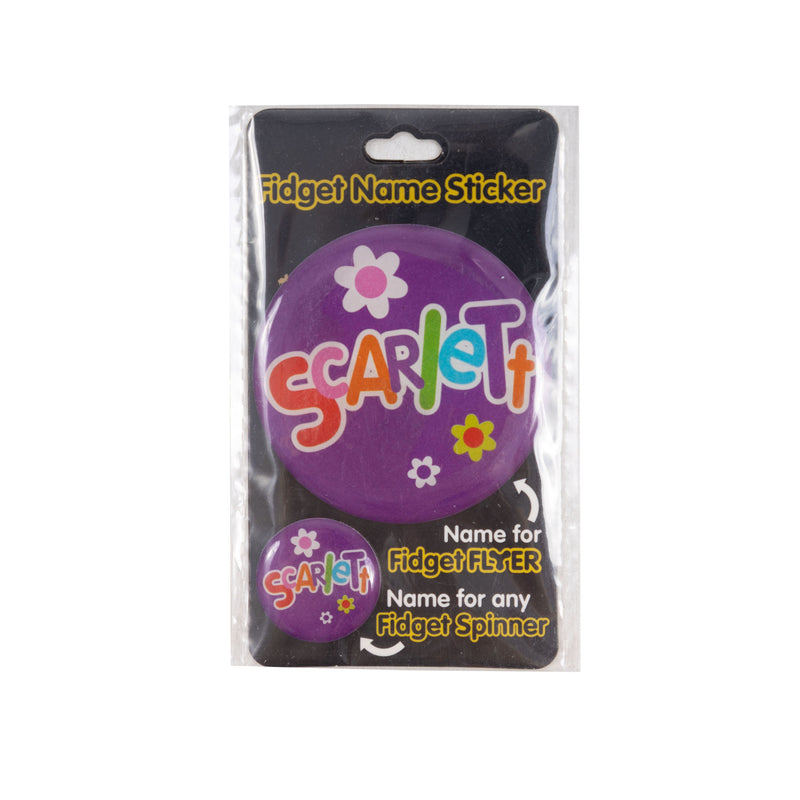 Fidget Flyer Name Stickers Scarlett