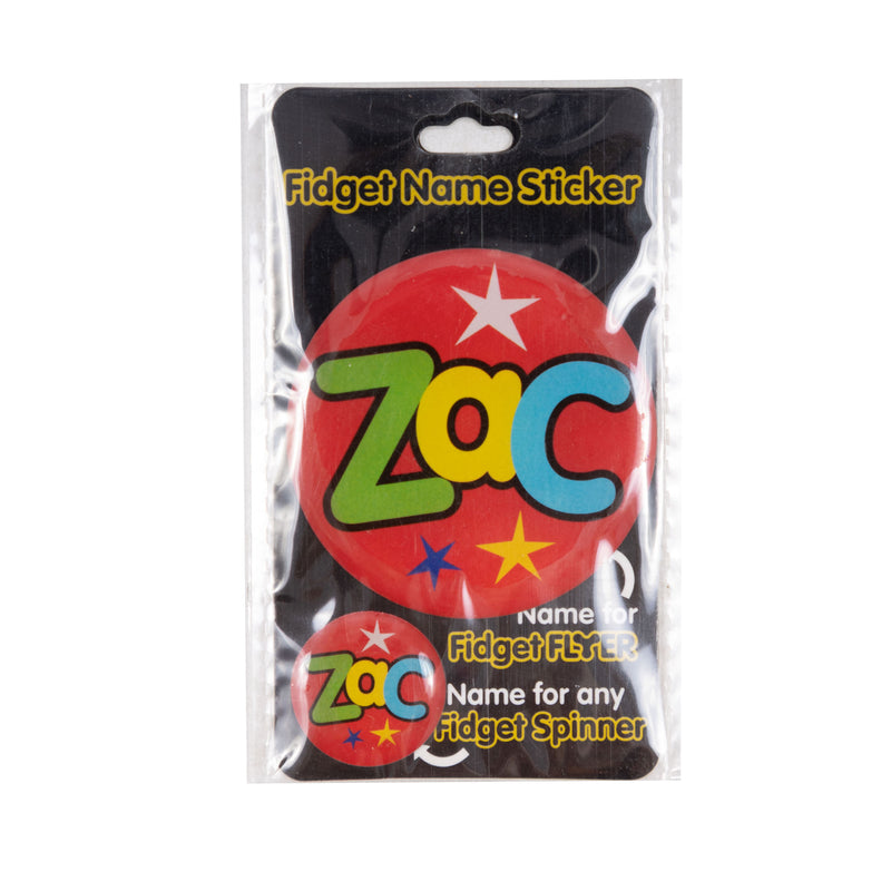 Fidget Flyer Name Stickers Zac