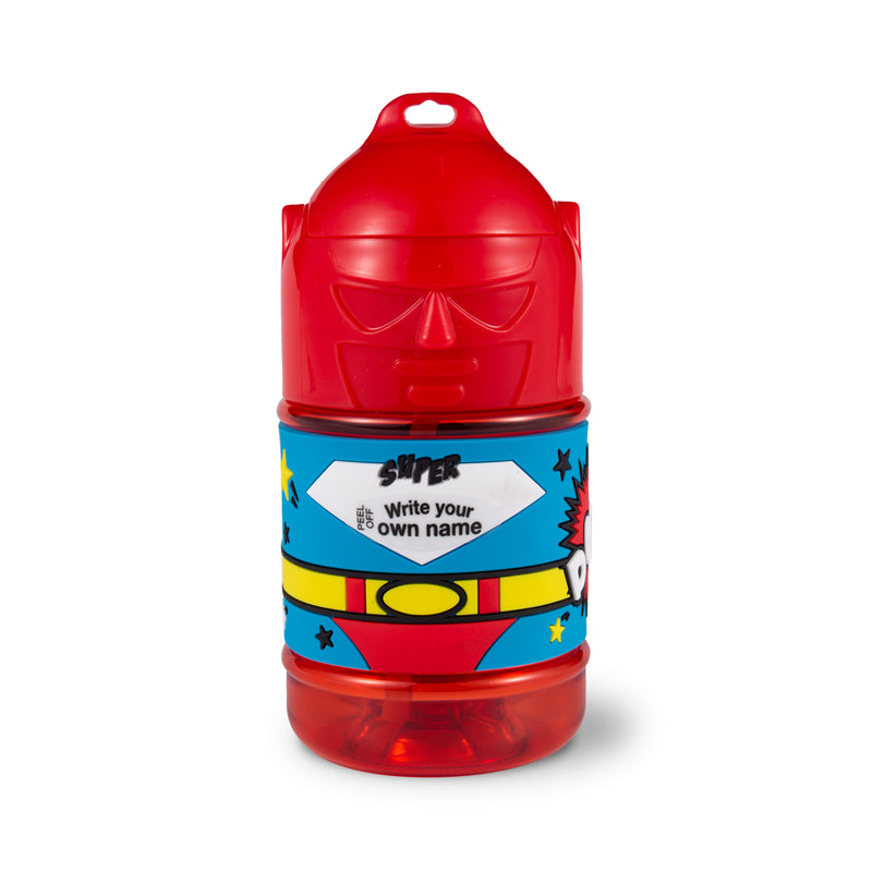 Super Bottles Children's Drinks Bottle Blank Male Superhero (Red 1)