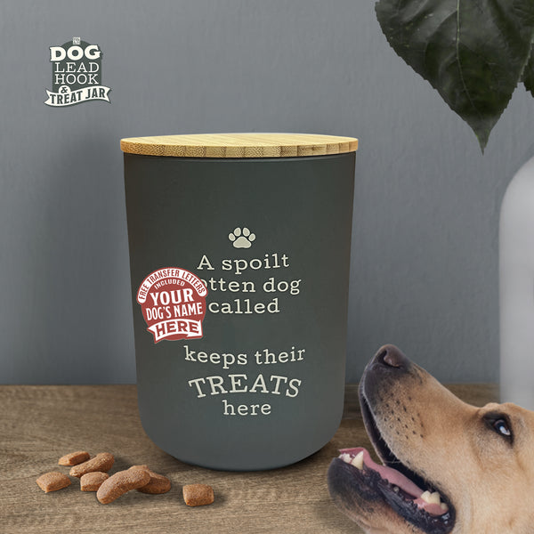 Dog Treat Jar Blank Grey