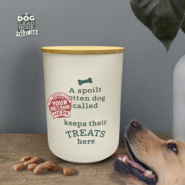 Dog Treat Jar Blank Cream