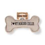 Squeaky Bone Dog Toy I Love My Border Collie