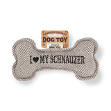 Squeaky Bone Dog Toy I Love My Schnauzer