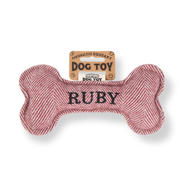 Squeaky Bone Dog Toy Ruby