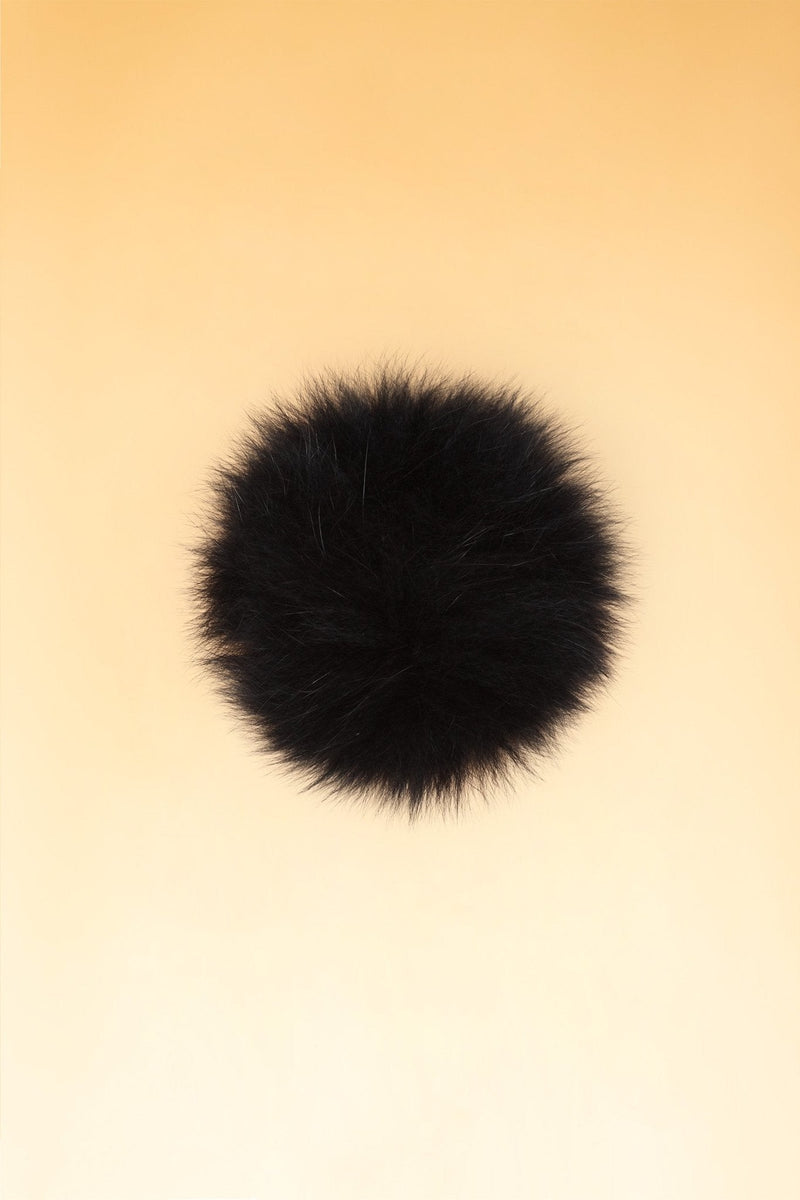 100% Real Fur Pom Pom Black - Dunedin Cashmere