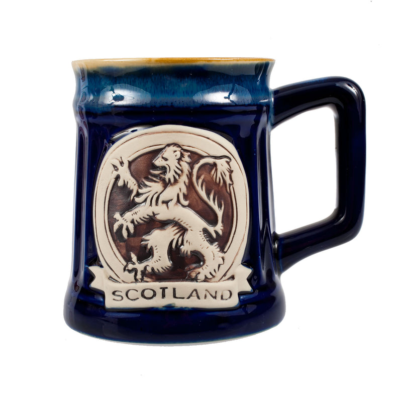 Stoneware Mug With Lion Rampant Blue