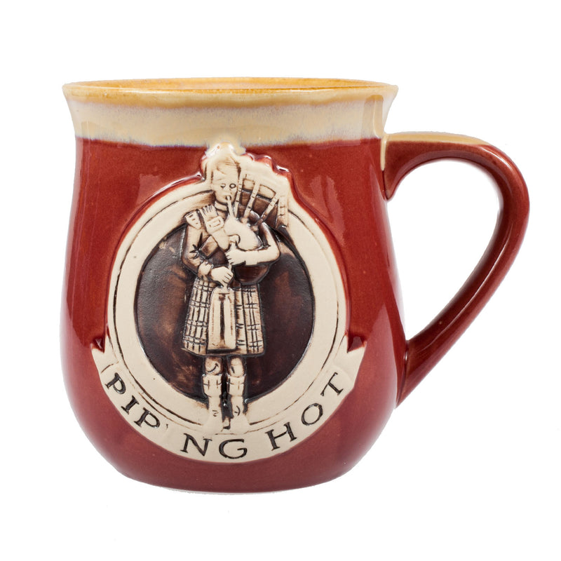 Stoneware Mug With Piper Red