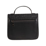Calton Satchel Black Herringbone