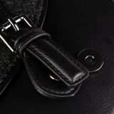 Calton Satchel Black Herringbone