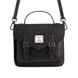 Calton Satchel Black Herringbone