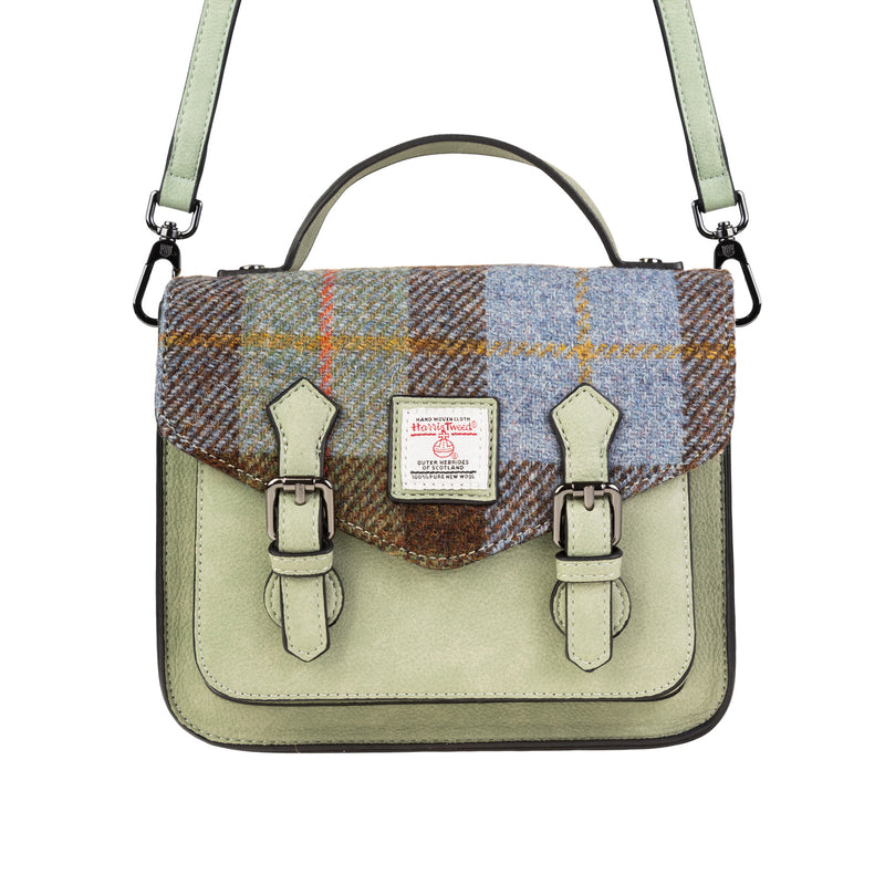 Calton Satchel Chestnut Blue Tartan