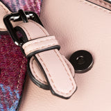 Cobble Satchel Pink Blue Tartan