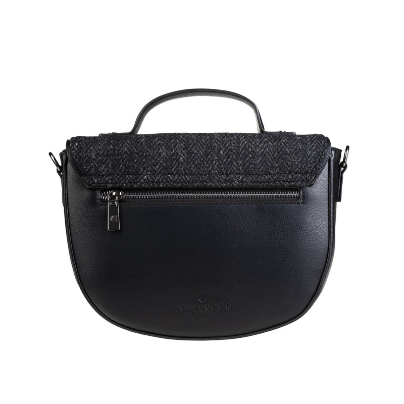 Cobble Satchel Black Herringbone