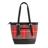 Ht Leather Tote Bag Red Check / Black