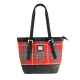 Ht Leather Tote Bag Red Check / Black