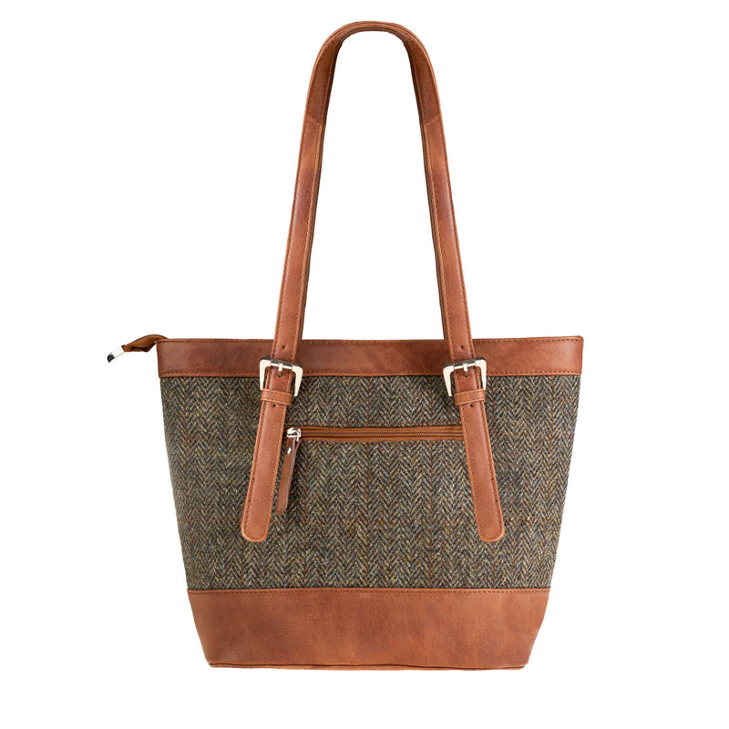 Ht Leather Tote Bag Brown Herringbone / Tan