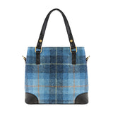 Ladies Ht Leather Hand Bag Blue Check / Black