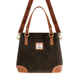 Ladies Ht Leather Hand Bag Dark Brown Barleycorn / Tan