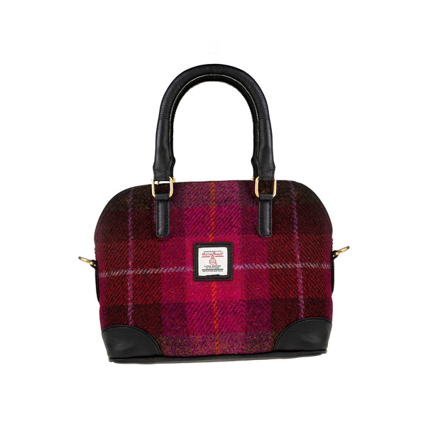 Ladies Ht Leather Hand Bag Cerise Check / Black