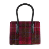 Ladies Ht Leather Hand Bag Cerise Check / Black