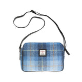 Ladies Ht Leather Body Bag Blue Check / Black