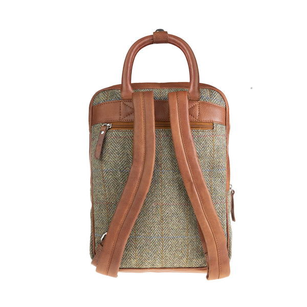Ht Leather Large Backpack Lt Brown Check / Tan