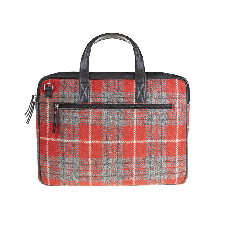 Ht Leather Laptop Bag Red Check / Black