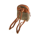 Ladies Ht Leather Zipped Backpack Lt Brown Check / Tan