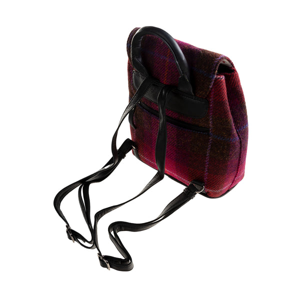 Ht Leather Flapover Backpack Cerise Check / Black