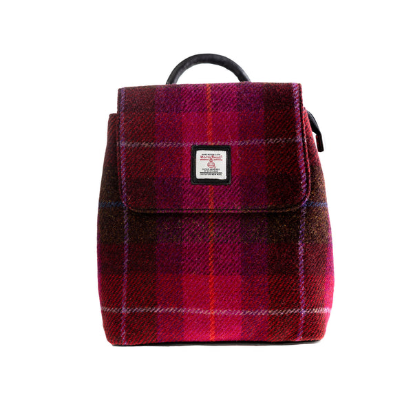 Ht Leather Flapover Backpack Cerise Check / Black