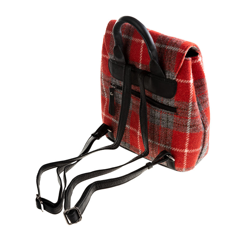 Ht Leather Flapover Backpack Red Check / Black