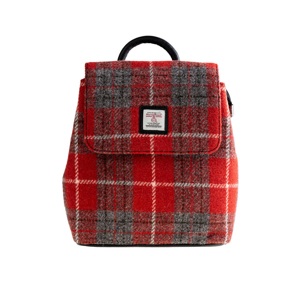 Ht Leather Flapover Backpack Red Check / Black