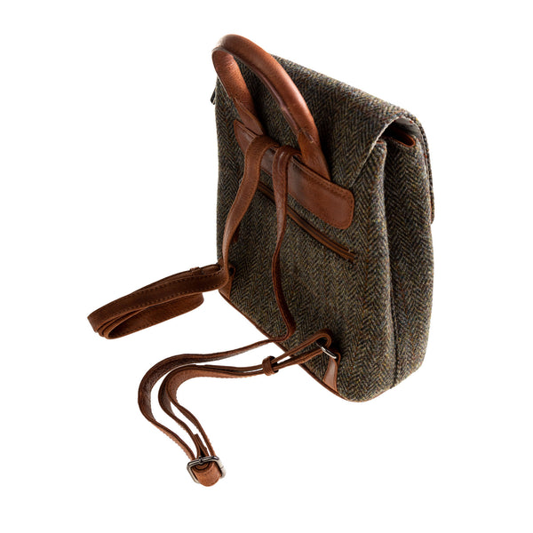 Ht Leather Flapover Backpack Brown Herringbone / Tan