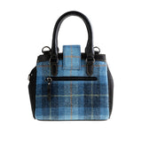 Ht Leather Hand Bag With Flap Closer Blue Check / Black