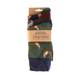 Heritage 3Pk Socks - Ph/Salmon/Stag