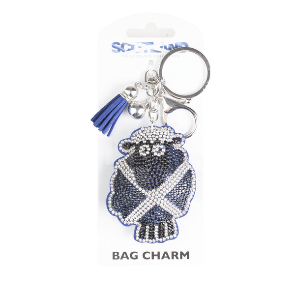 Saltire Sheep Diamante Keyring