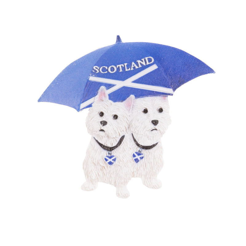 Westies & Saltire Umbrella Resin Magnet