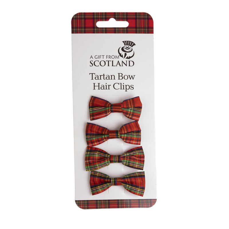 Tartan Hair Accessories 4 X Bow Clips