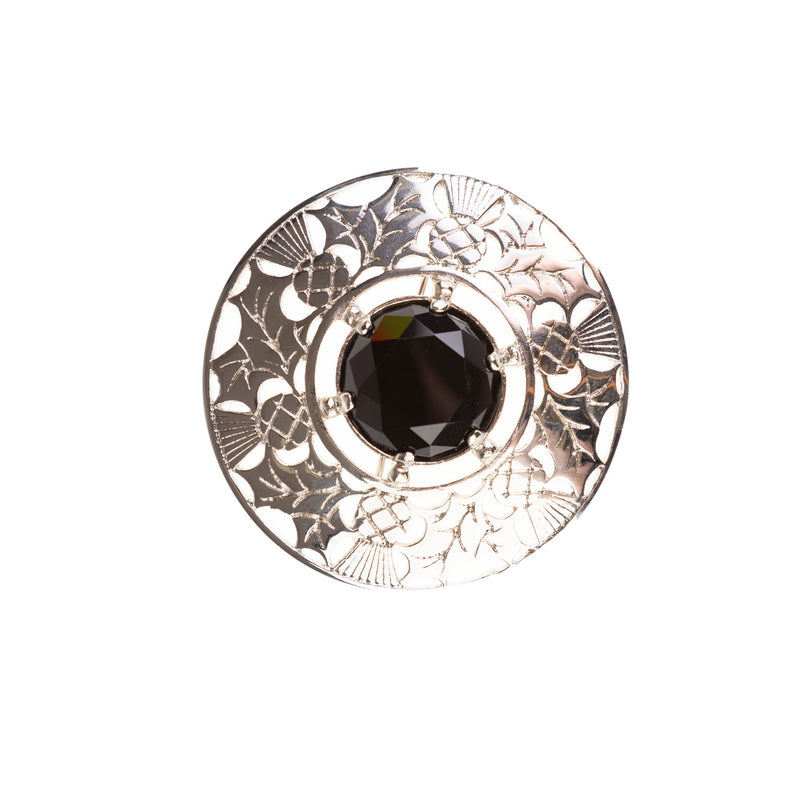 Thistle Plaid Brooch - Black