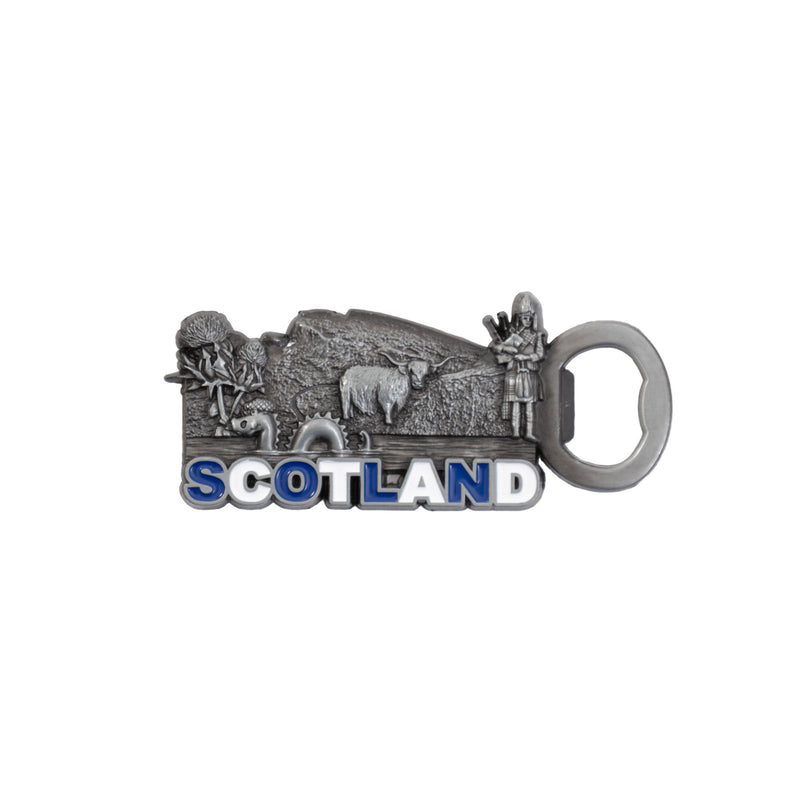 Metal Bottle  Opener Magnet - Scot Icons