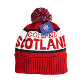 Ski Hat - 3 Tone Scotland Burgundy/Navy