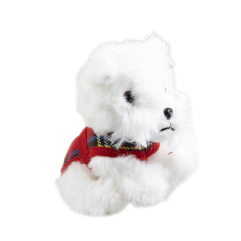 Plush Toy Keyring - White Dog 10Cm