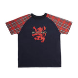 T-Shirts Emb Lion/Scotland Tartan Sleeve