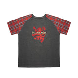 T-Shirts Emb Lion/Scotland Tartan Sleeve