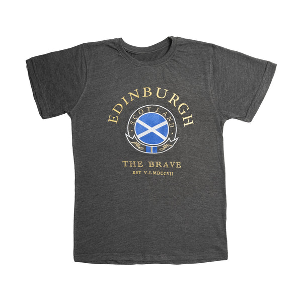 T-Shirt Gold Circle Edin/Scot/Flag/Brave