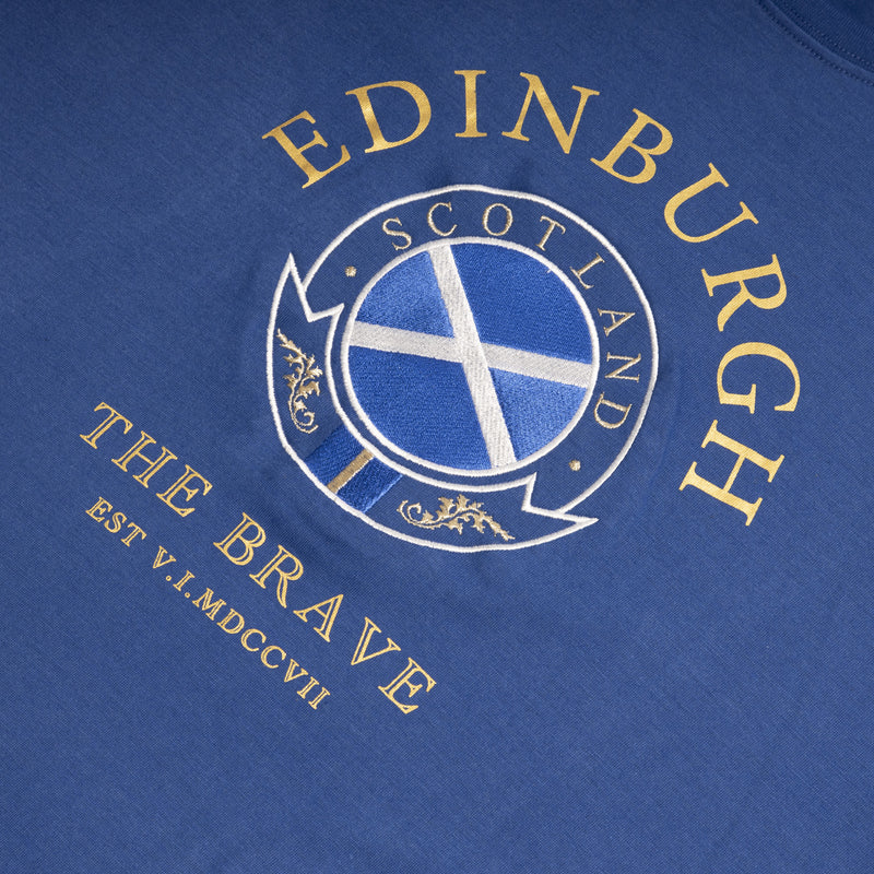 T-Shirt Gold Circle Edin/Scot/Flag/Brave