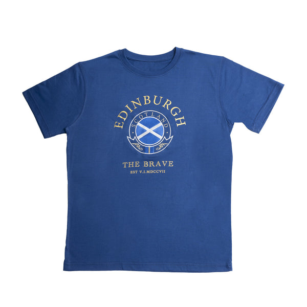 T-Shirt Gold Circle Edin/Scot/Flag/Brave